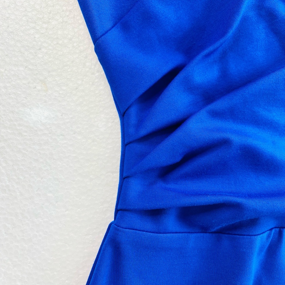 Diane Von Furstenberg Cobalt Blue Sheath Dress Ruched Waist Sz.2 - Picture 5 of 6